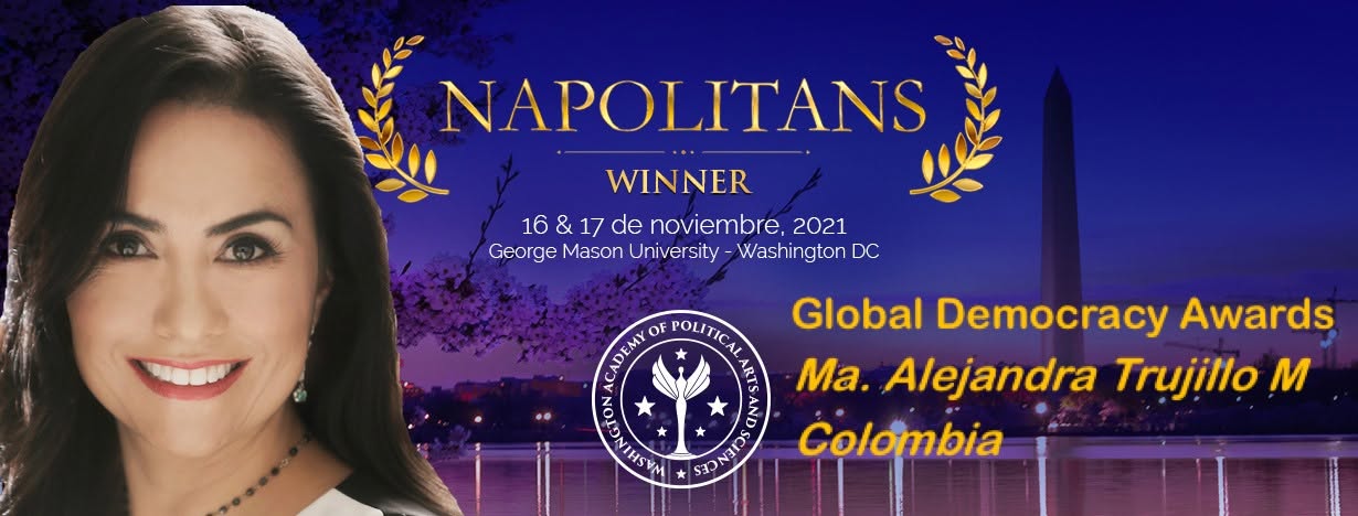 Reconocimiento Napolitans Global Democracy Awards a María Alejandra Trujillo